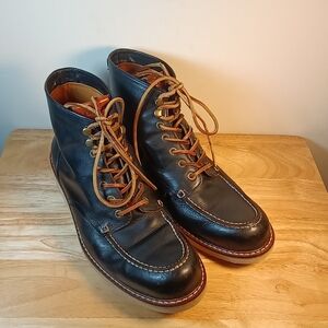 Coach Black Leather Lace-Up Boots